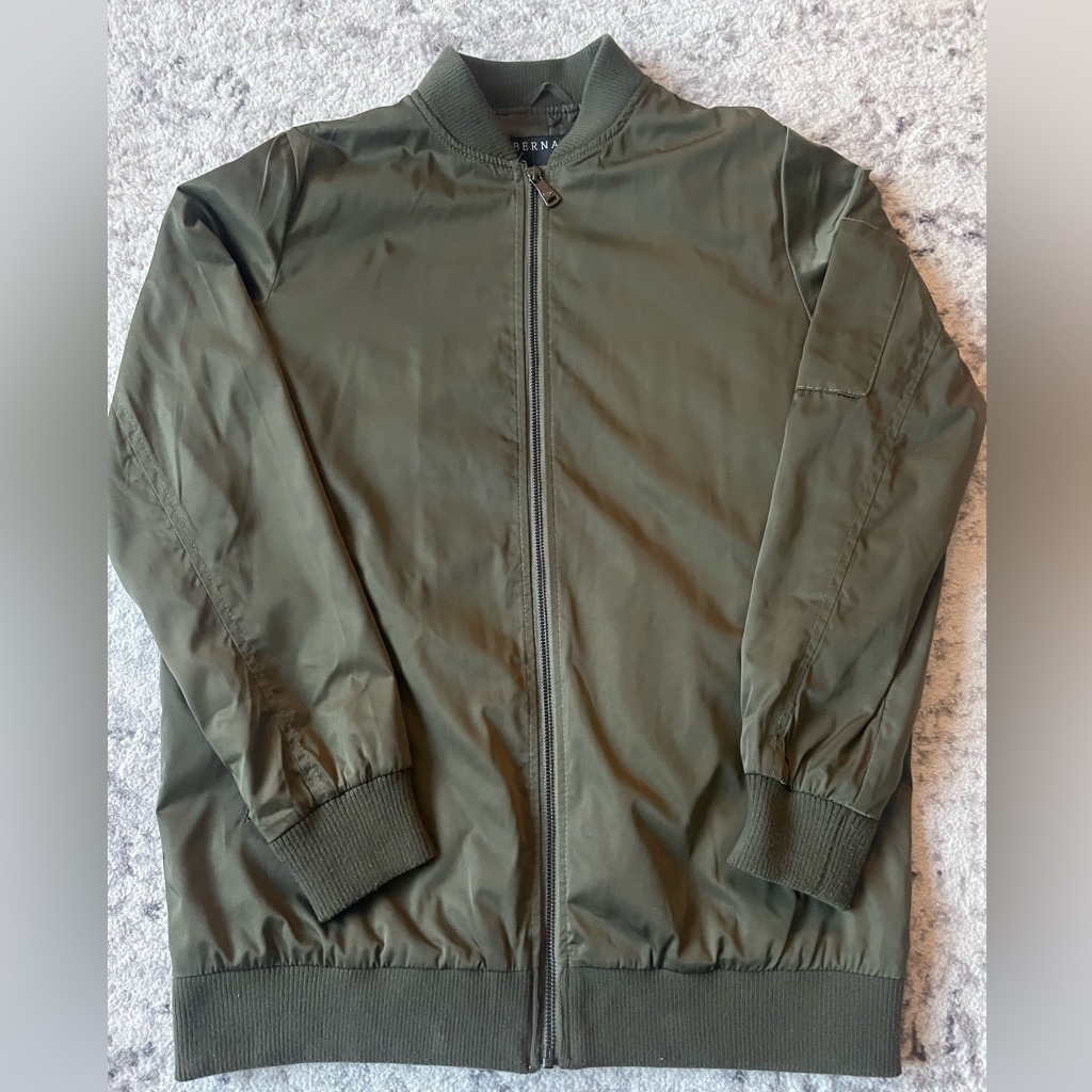 Bernardo Olive Green Full Zip Bomber Jacket Size S